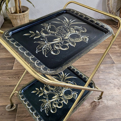 Vintage Hollywood Regency Caldak Folding Bar or Tea Cart