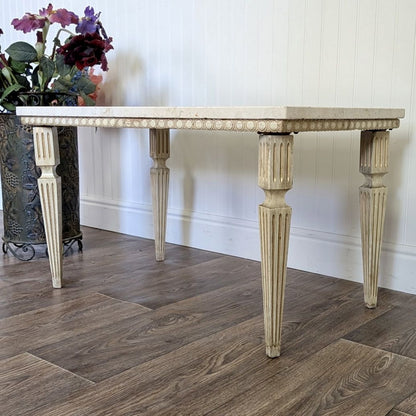 Hollywood Regency Vintage Travertine Side Table