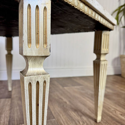 Hollywood Regency Vintage Travertine Side Table