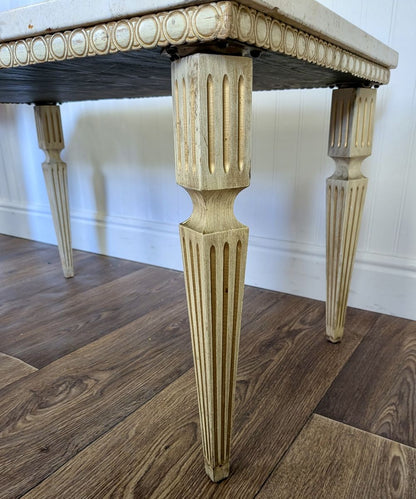 Hollywood Regency Vintage Travertine Side Table