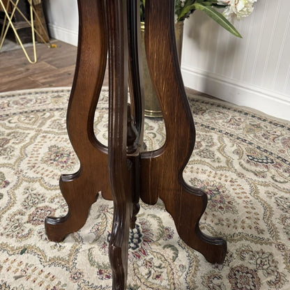 Marble Top Pedestal Vintage Accent Table