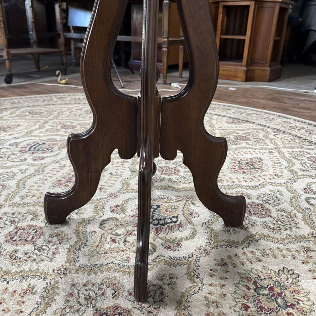 Marble Top Pedestal Vintage Accent Table