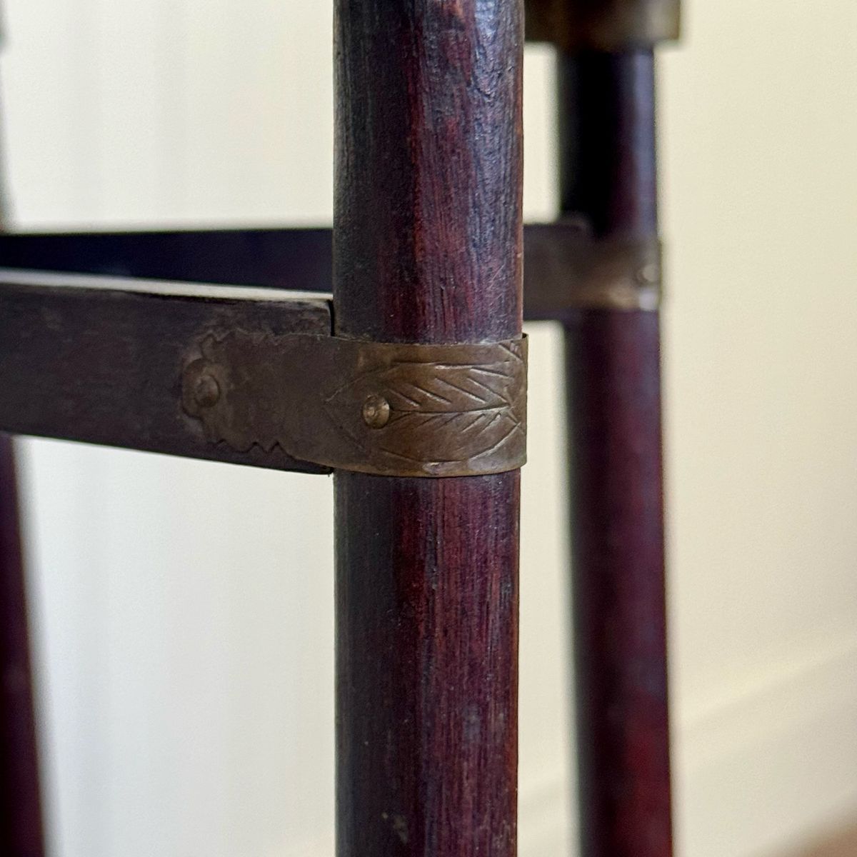 Mid-Century Chinese Engraved Brass Tray Table