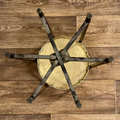 Mid-Century Chinese Engraved Brass Tray Table
