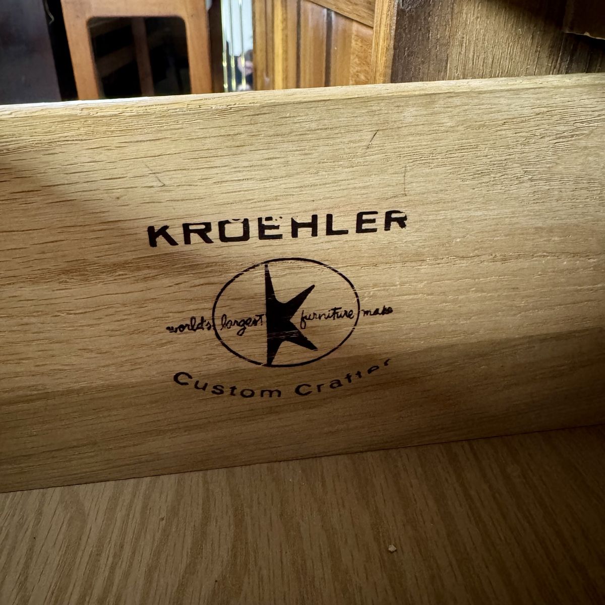 Mid-Century Modern Brutalist-Style Walnut Kroehler Custom Crafter Lowboy Dresser