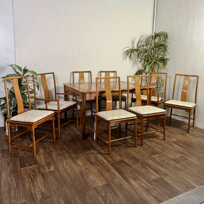Mid-Century Chinoiserie 9-Piece Dining Set