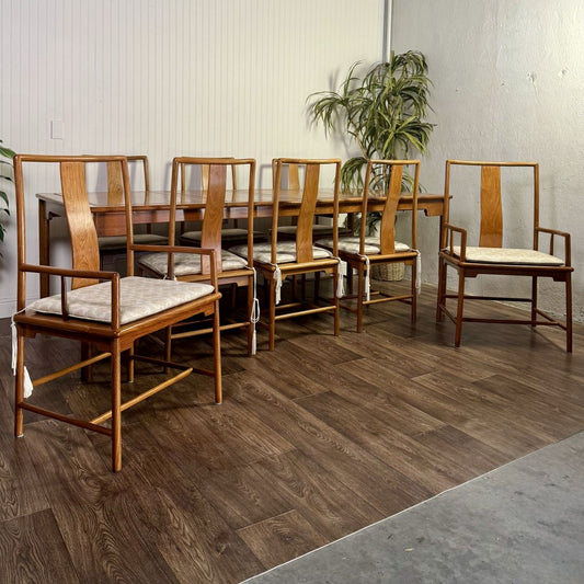 Mid-Century Chinoiserie 9-Piece Dining Set