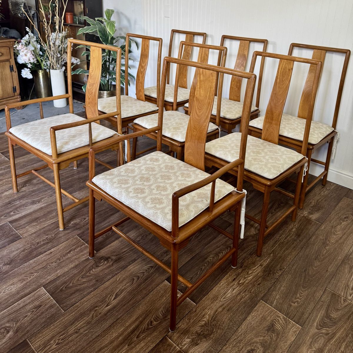 Mid-Century Chinoiserie 9-Piece Dining Set