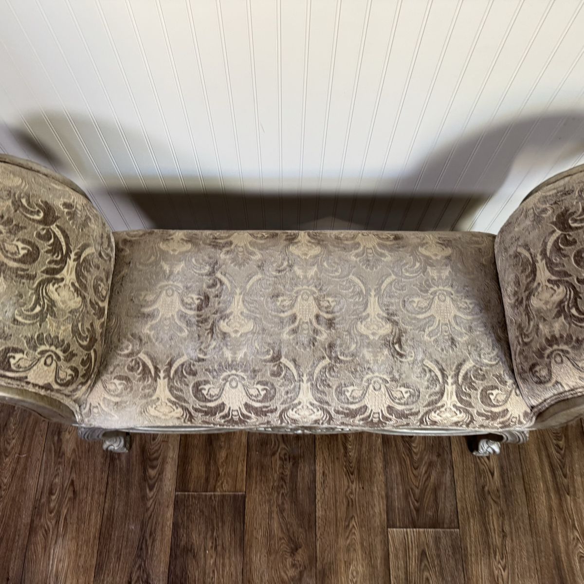 Ornate Rococo Revival Silver Gilt Bench / Settee