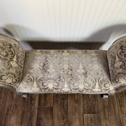 Ornate Rococo Revival Silver Gilt Bench / Settee