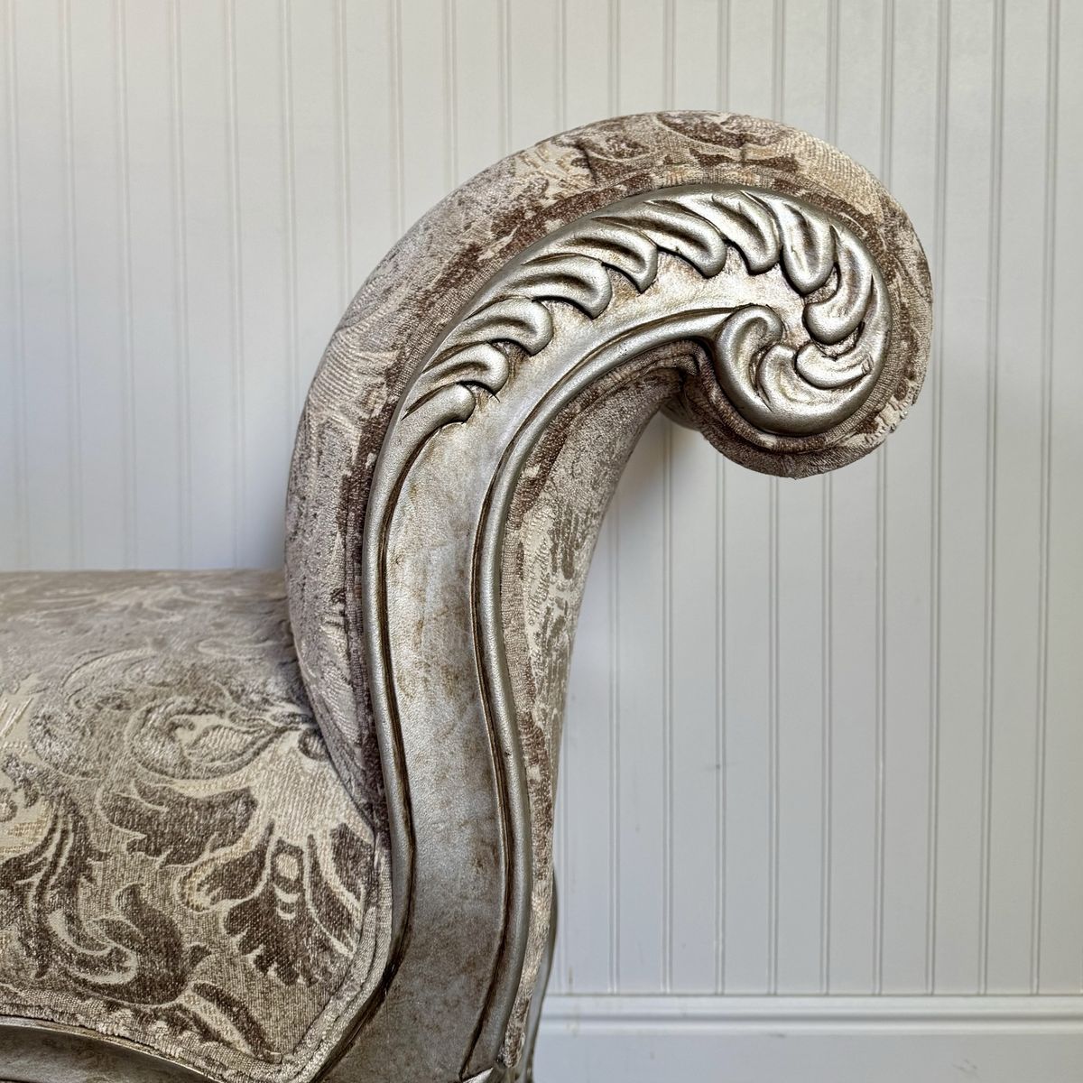 Ornate Rococo Revival Silver Gilt Bench / Settee