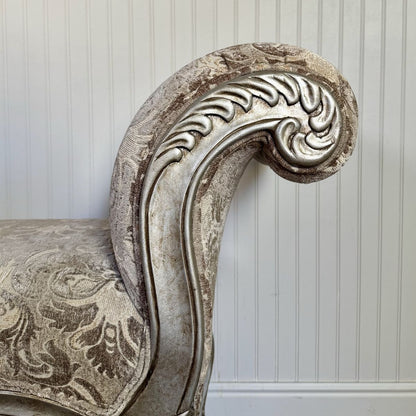 Ornate Rococo Revival Silver Gilt Bench / Settee