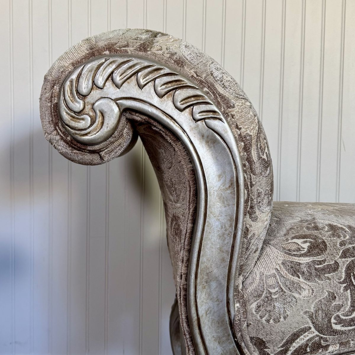 Ornate Rococo Revival Silver Gilt Bench / Settee