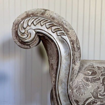 Ornate Rococo Revival Silver Gilt Bench / Settee