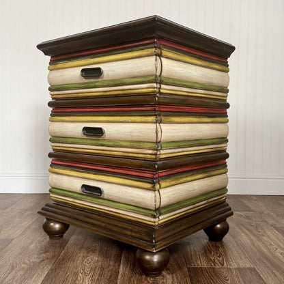 Stacked Books Nightstand / End Table