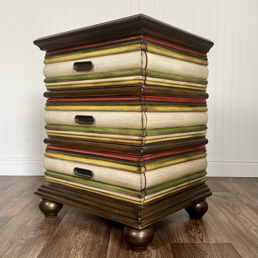 Stacked Books Nightstand / End Table