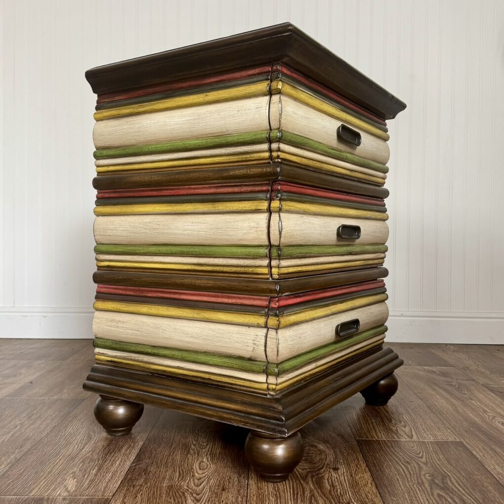Stacked Books Nightstand / End Table