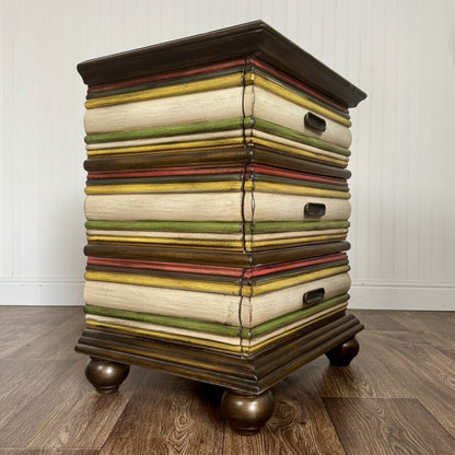 Stacked Books Nightstand / End Table