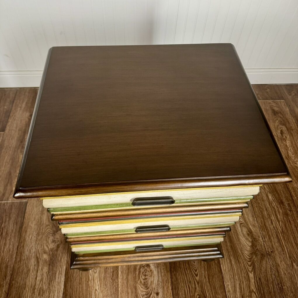 Stacked Books Nightstand / End Table