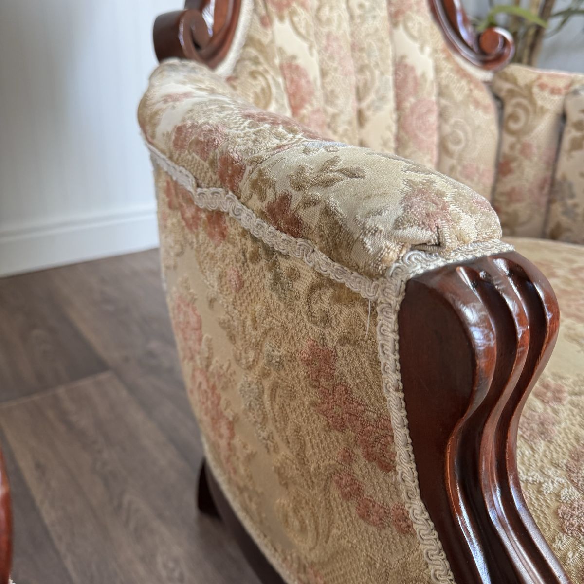 Pair of Vintage Victorian Revival / French-Inspired Statement Chairs