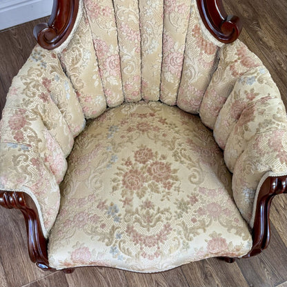 Pair of Vintage Victorian Revival / French-Inspired Statement Chairs