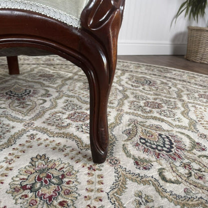 Victorian High-Back Velvet Tufted Accents Chair