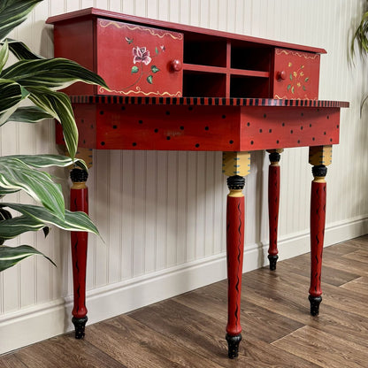 Vintage 1990s Hand-Painted Stonehouse Farm Goods Demilune Desk or Console