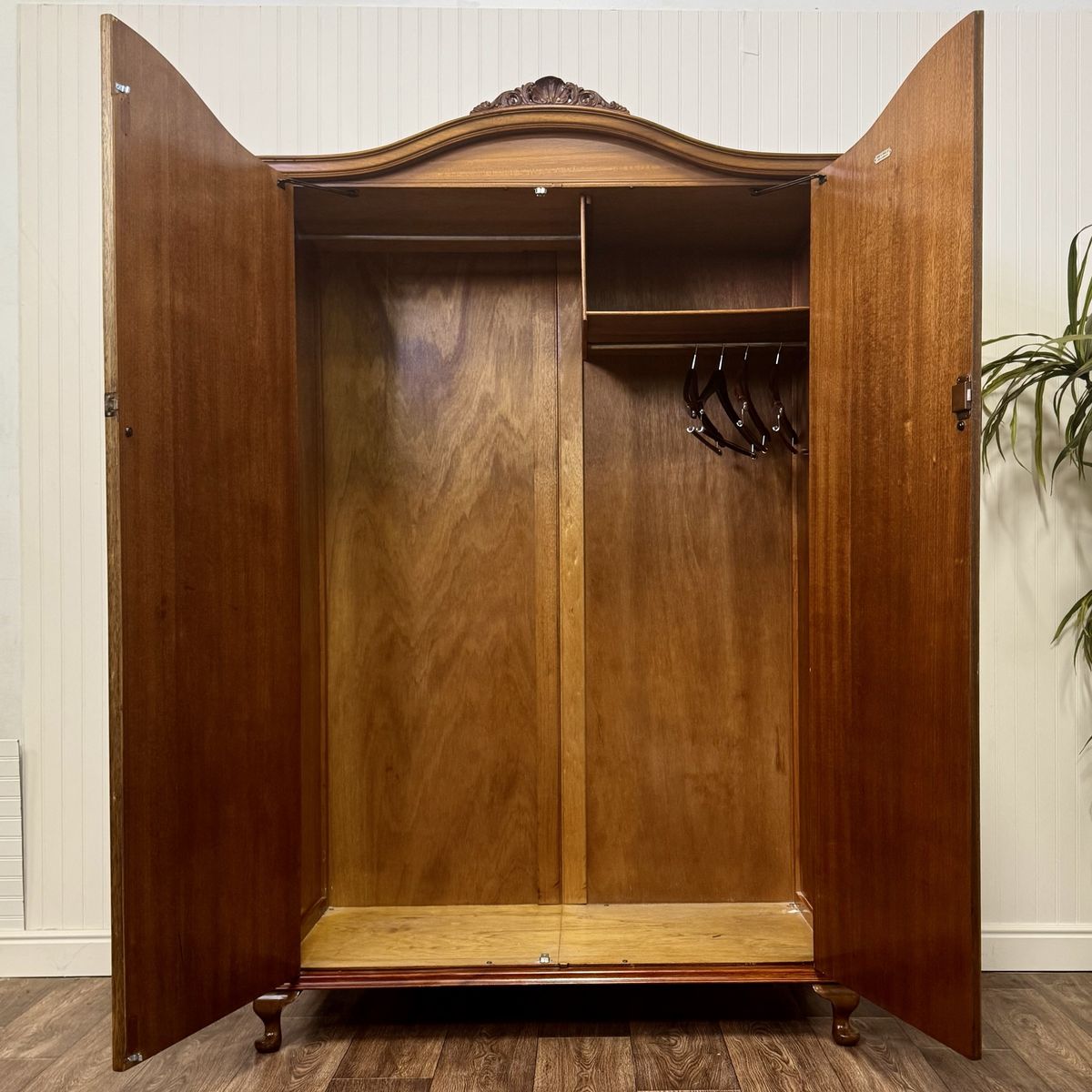 Vintage English  Denby & Spinks Walnut Wardrobe / Armoire