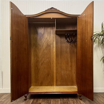 Vintage English  Denby & Spinks Walnut Wardrobe / Armoire