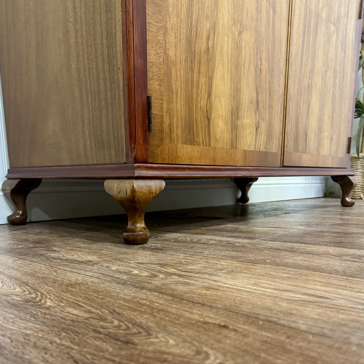 Vintage English  Denby & Spinks Walnut Wardrobe / Armoire