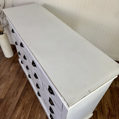 Vintage Apothecary-Style 16-Drawer Farmhouse Storage Cabinet
