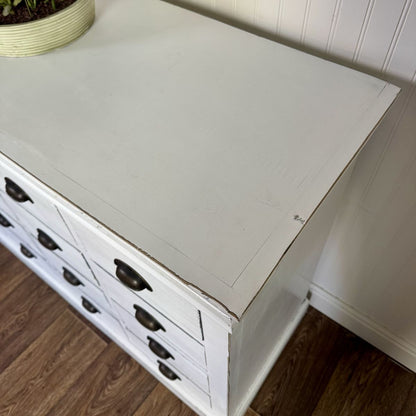 Vintage Apothecary-Style 16-Drawer Farmhouse Storage Cabinet