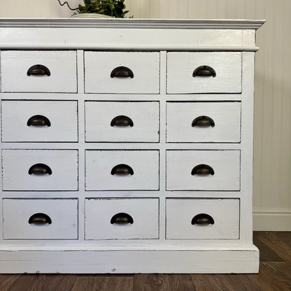 Vintage Apothecary-Style 16-Drawer Farmhouse Storage Cabinet