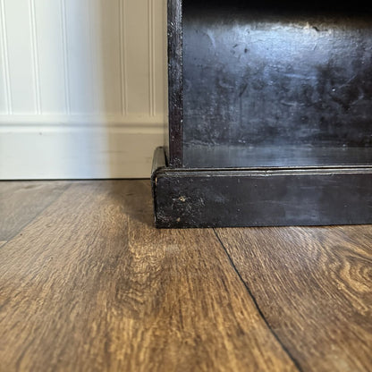 Vintage Black Ebonized Bookshelf with Drawers