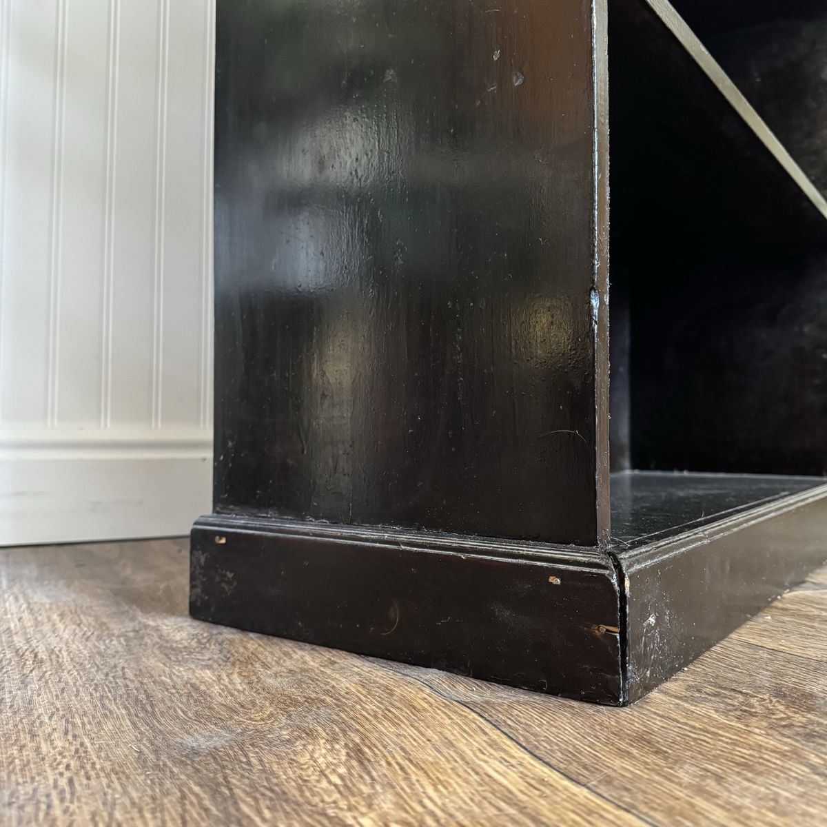 Vintage Black Ebonized Bookshelf with Drawers