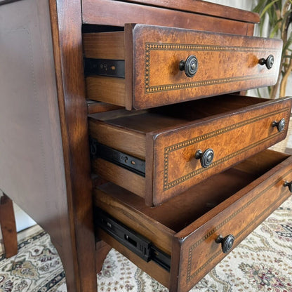 Vintage Burl Inlay Federal Style Nightstand