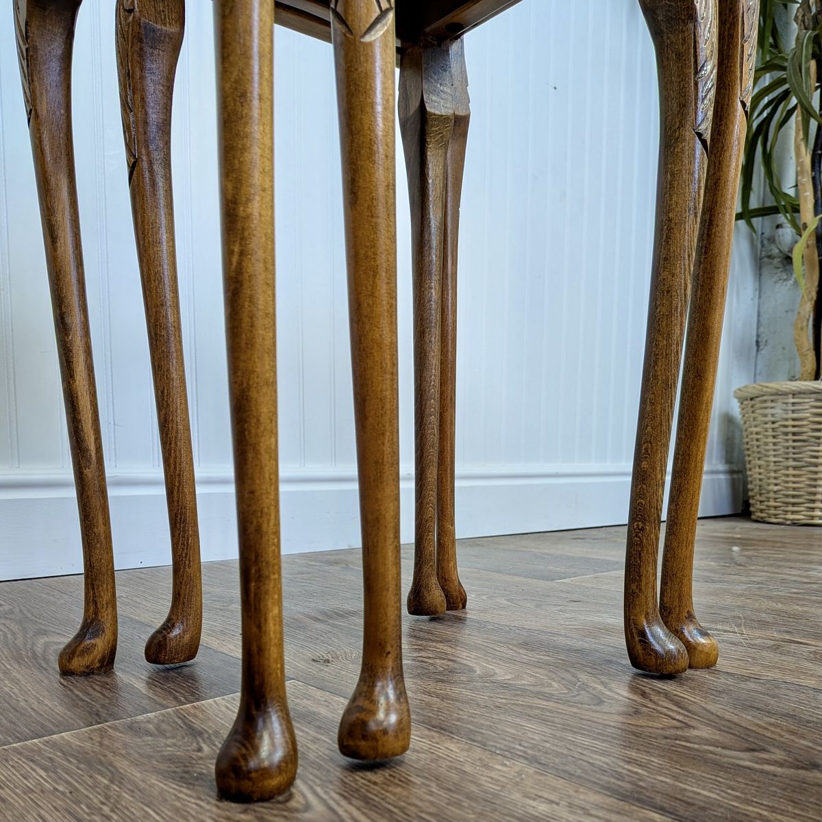 Small Vintage Burl Wood Nesting End Tables