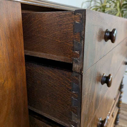 Vintage Burl Wood Spanish Revival Chest-on-Chest Dresser