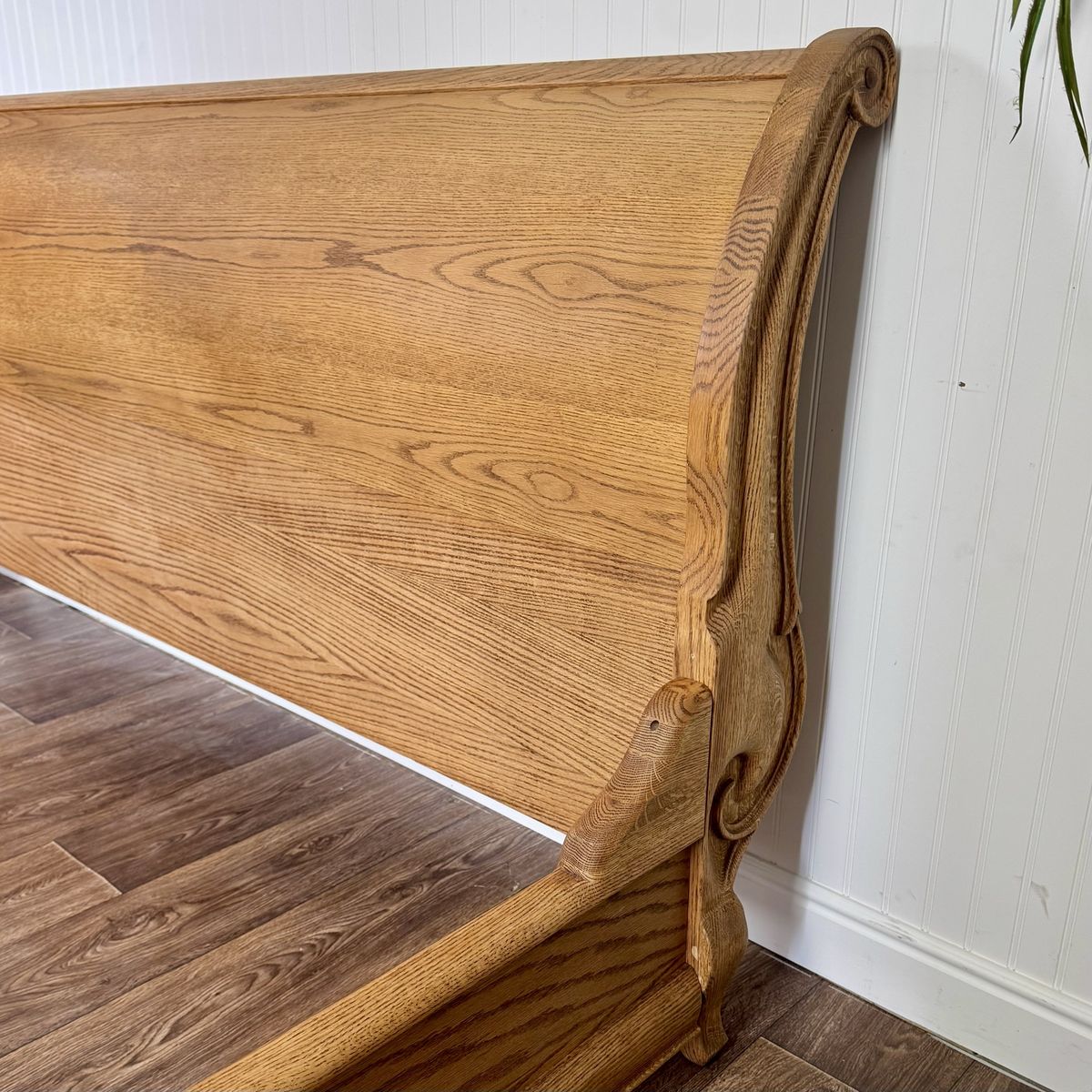 Vintage Carved Oak King Sleigh Bed - Oakwood Interiors Versailles Collection