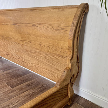 Vintage Carved Oak King Sleigh Bed - Oakwood Interiors Versailles Collection