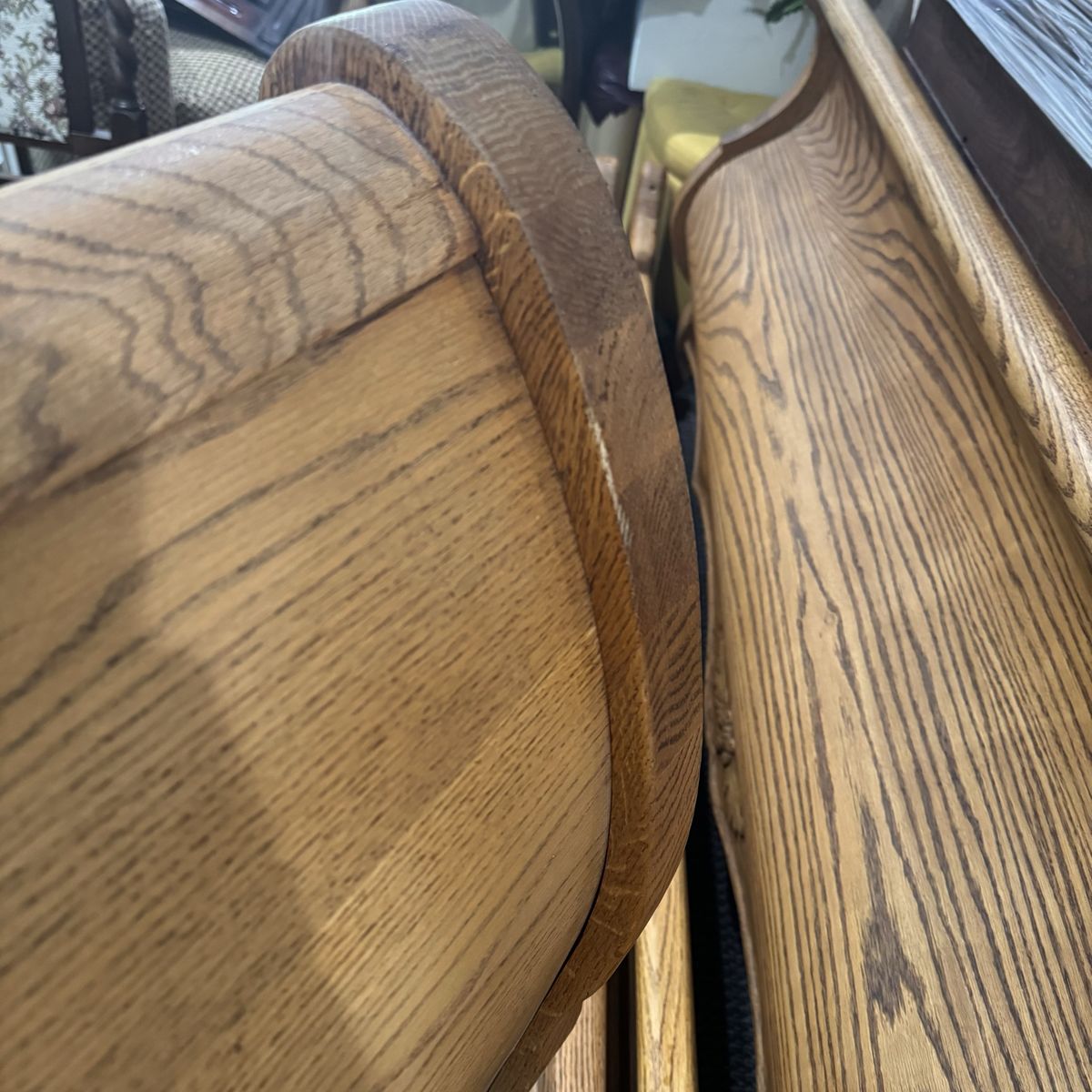 Vintage Carved Oak King Sleigh Bed - Oakwood Interiors Versailles Collection