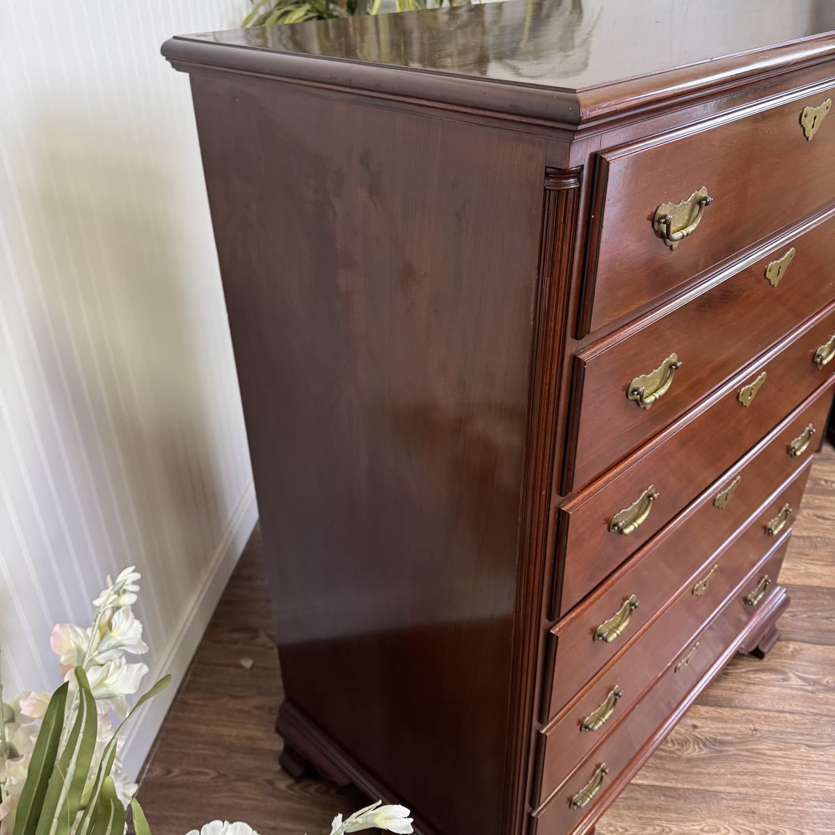 Vintage Chippendale Mahogany Colonial Chest