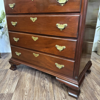 Vintage Chippendale Mahogany Colonial Chest