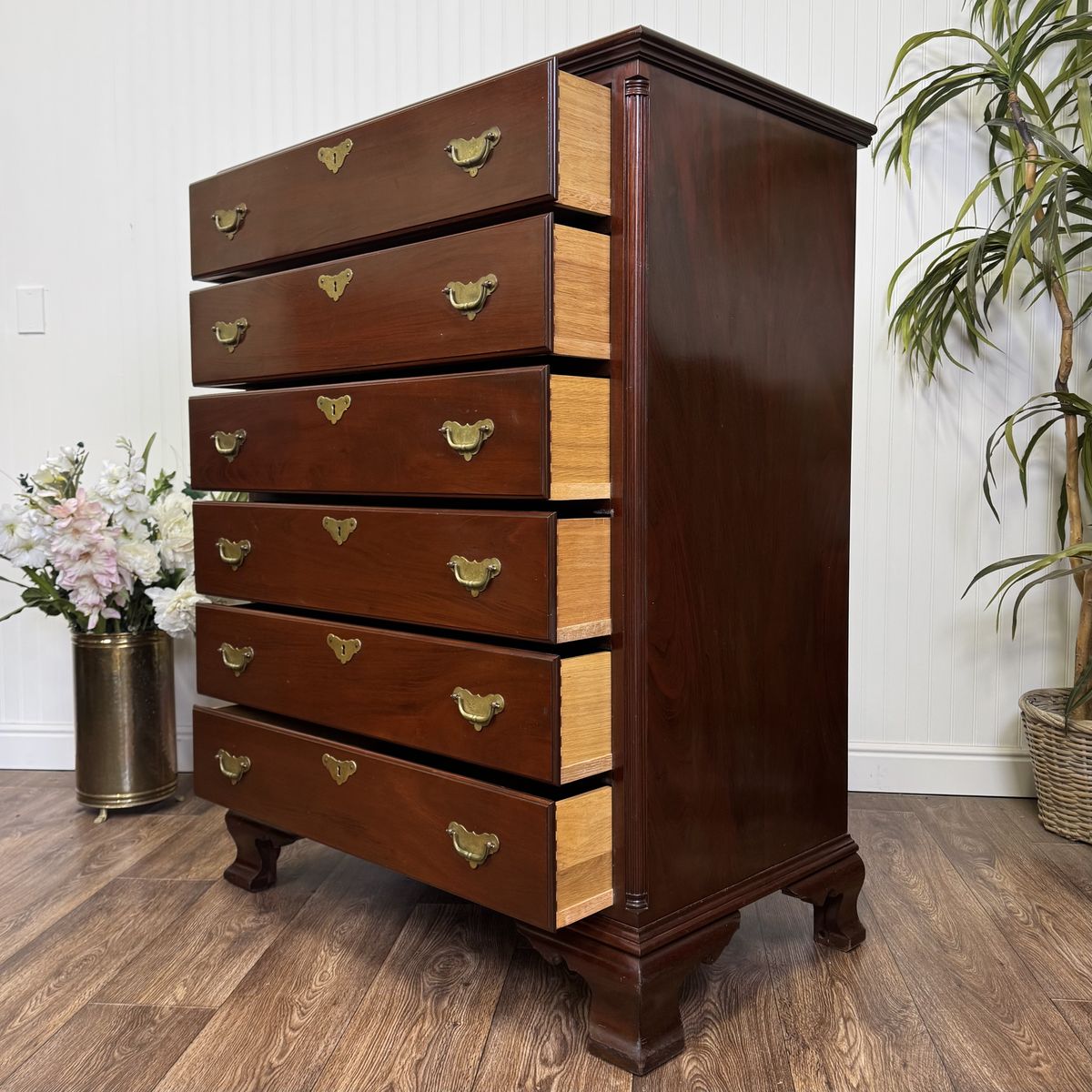 Vintage Chippendale Mahogany Colonial Chest