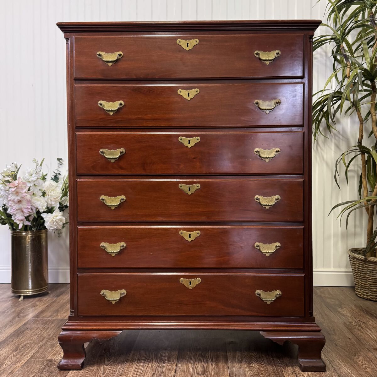 Vintage Chippendale Mahogany Colonial Chest