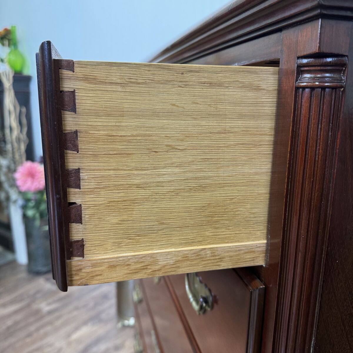 Vintage Chippendale Mahogany Colonial Chest