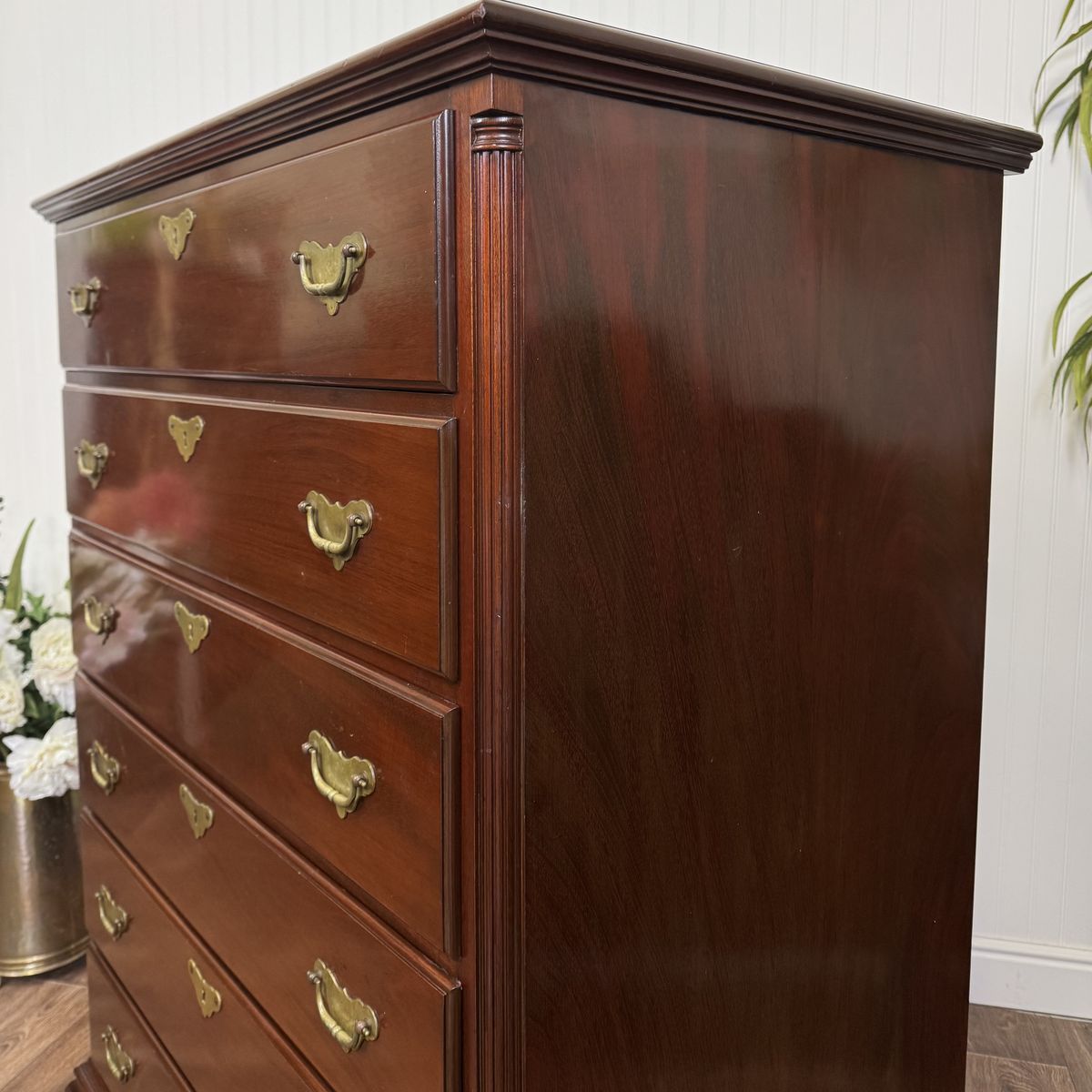Vintage Chippendale Mahogany Colonial Chest