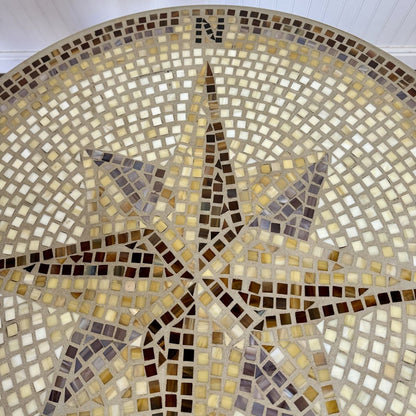Compass Rose Mosaic Patio Bistro Table