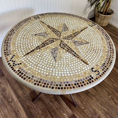 Compass Rose Mosaic Patio Bistro Table