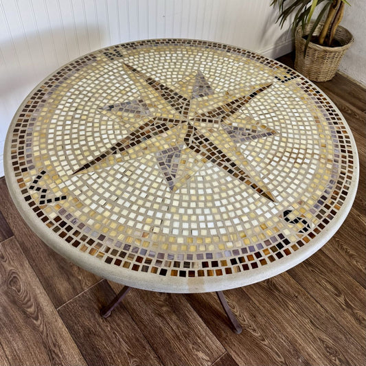 Compass Rose Mosaic Patio Bistro Table